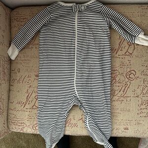 Neutral striped Footy pajamas